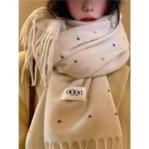 Polka Dot Fringe Scarf